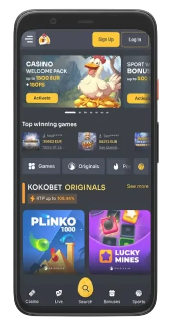 Koko.bet Casino op Mobiel